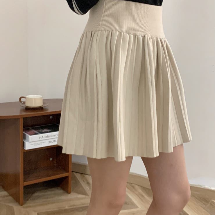 【SHOPLIST限定】韓国風シックな秋新作ハイウェストプリーツスカートニット | 17kg | 詳細画像8 
