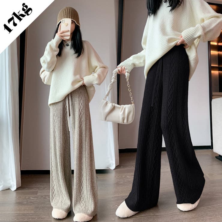 【SHOPLIST限定】レトロなパターンのソフトでワックスのようなカジュアルニッ… | 17kg | 詳細画像1 