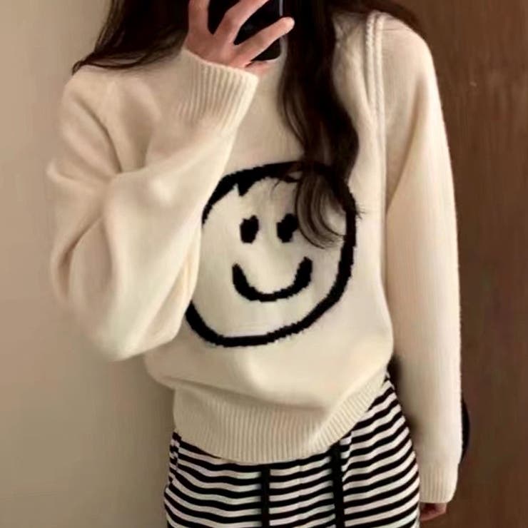 SHOPLIST限定】韓国風スマイリーフェイスホワイトショート