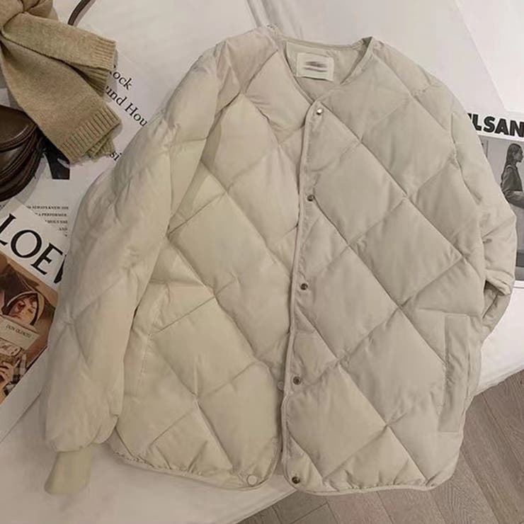 【SHOPLIST限定】菱形キルティング中綿アウターショート無地コート | 17kg | 詳細画像7 