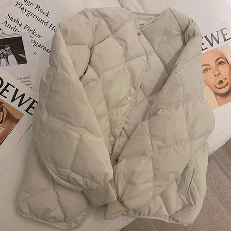 【SHOPLIST限定】菱形キルティング中綿アウターショート無地コート | 17kg | 詳細画像8 