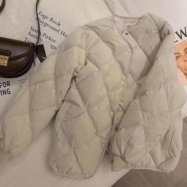 【SHOPLIST限定】菱形キルティング中綿アウターショート無地コート | 17kg | 詳細画像9 