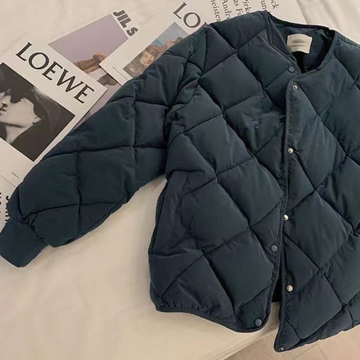 【SHOPLIST限定】菱形キルティング中綿アウターショート無地コート | 17kg | 詳細画像14 