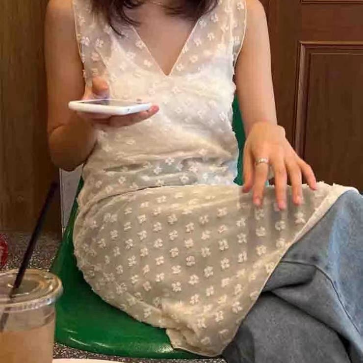 SHOPLIST限定】(レイヤリング)水玉レースサスペンダーワンピース
