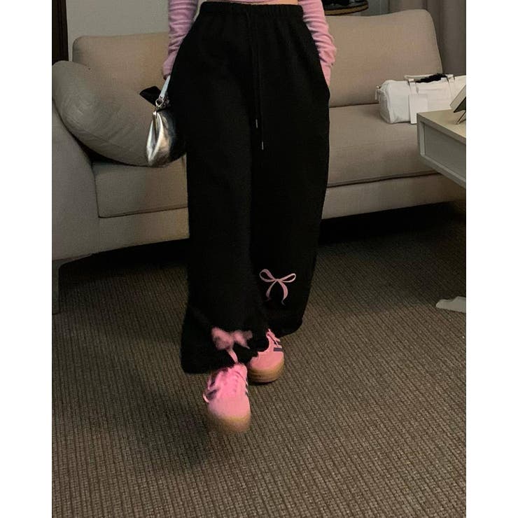 【SHOPLIST限定】リボンライクに！プリント柄可愛らしいウエストロングパンツ | 17kg | 詳細画像18 