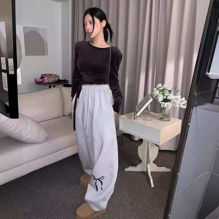 【SHOPLIST限定】リボンライクに！プリント柄可愛らしいウエストロングパンツ | 17kg | 詳細画像24 