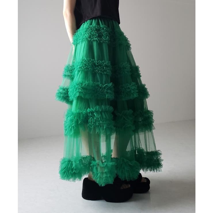 グリーン | 【SHOPLIST限定】重ね着するに！インナースカート付きの3層スカート、Aライ… | 17kg