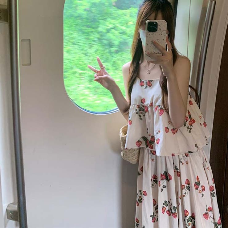 【SHOPLIST限定】慵?でユニークなデザイン。花柄キャミソール＋花柄ロングス… | 17kg | 詳細画像7 