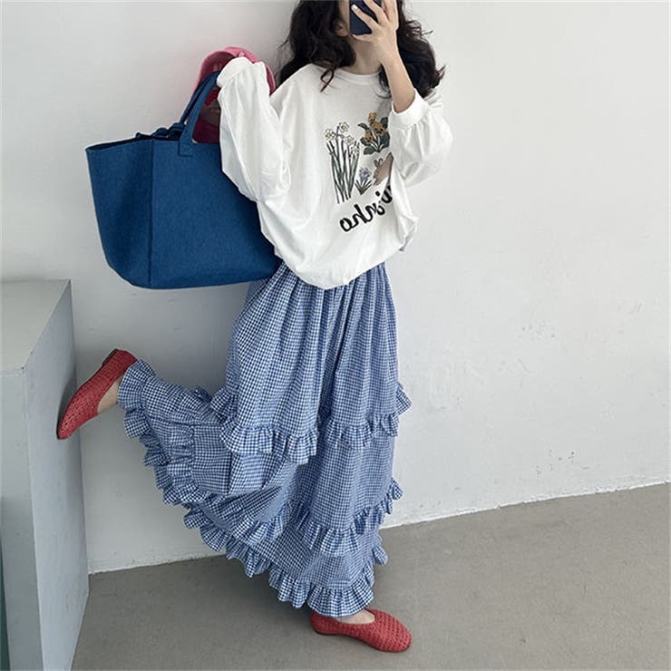 【SHOPLIST限定】レトロで清新な田園風のスタイル。ゴム入りウエストフリルの… | 17kg | 詳細画像8 