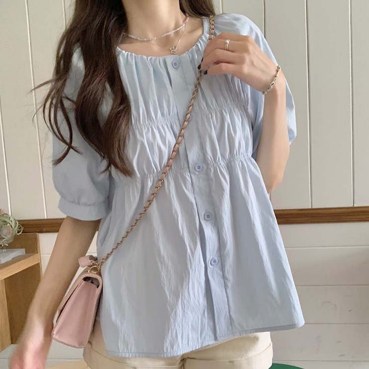 【SHOPLIST限定】夏の大きいサイズ半袖シャツ 丸首パフスリーブ | 17kg | 詳細画像36 
