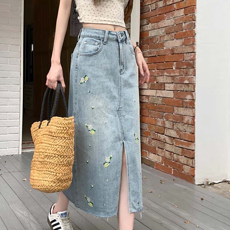 【SHOPLIST限定】独自の雰囲気を演出。刺繍デニムスカート。ラインストーン装… | 17kg | 詳細画像23 