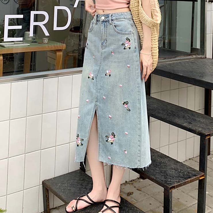☆韓国の人気☆【AGNEL】☆Denim Skir.t☆スカート☆ ☆韓国の人気☆【AGNEL】☆Denim Skir.t☆スカート☆