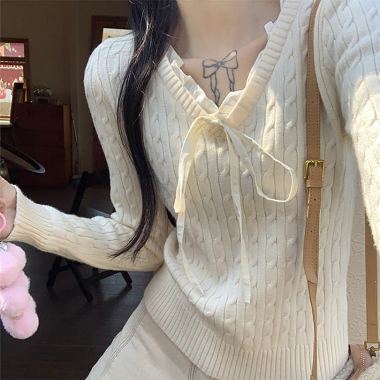 シンプルながらも洗練された。異なる素材やカラーのフェイクツーウェイニット | 17kg | 詳細画像5 