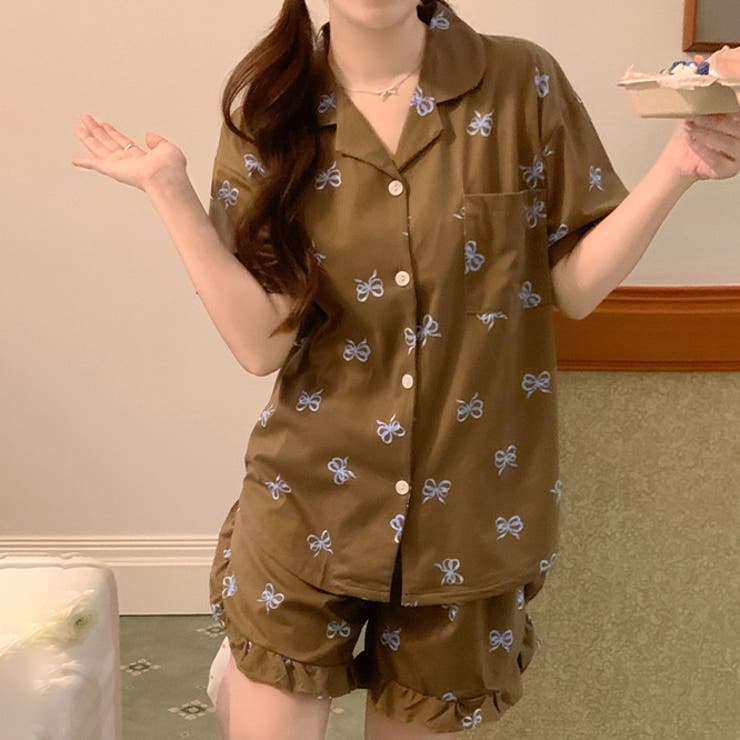 2025インスタ新作ボウプリントが彩るルームウェアセットパジャマ | 17kg | 詳細画像13 