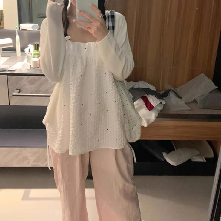 甘くてクールな。くすぐるピンクの刺繍カーゴパンツ | 17kg | 詳細画像3 