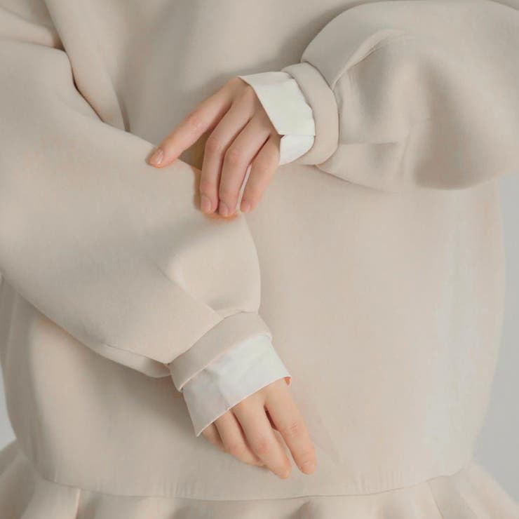 気負わず快適 【春】ハイネックフェイクレイヤードスウェット 切替ティアード風スウ… | 17kg | 詳細画像24 