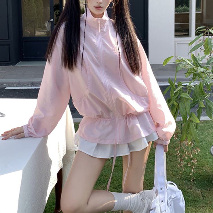 ピンク | ミレニアル学園風 【春】軽量ドローストリングウエストマーク ゆったり細見えUVカ… | 17kg