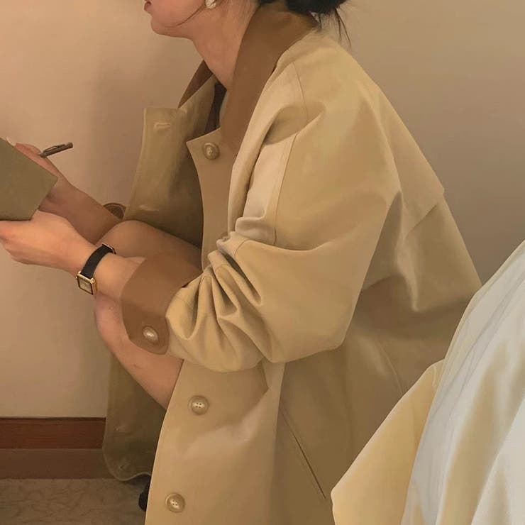 気負わず快適☆【春】シングルボタン通勤ミドル丈トレンチコート | 17kg | 詳細画像6 