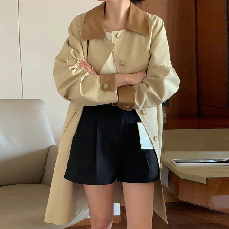 気負わず快適☆【春】シングルボタン通勤ミドル丈トレンチコート | 17kg | 詳細画像3 