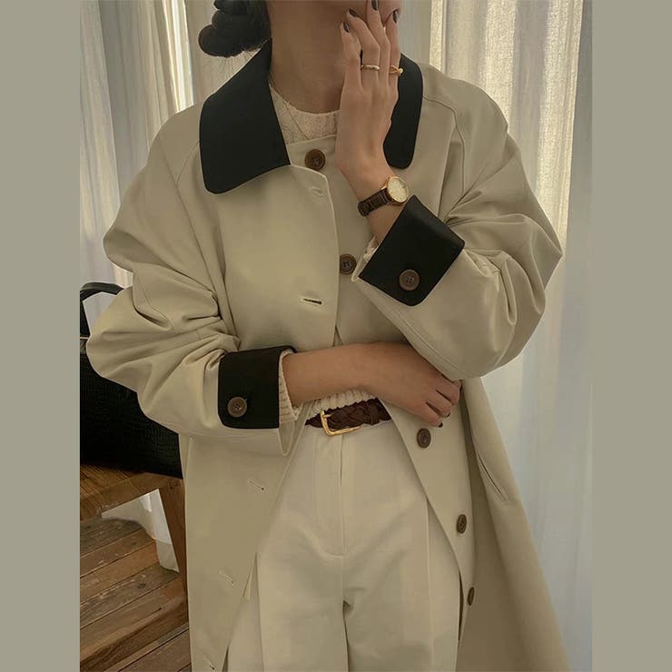 ベージュ | 気負わず快適☆【春】シングルボタン通勤ミドル丈トレンチコート | 17kg