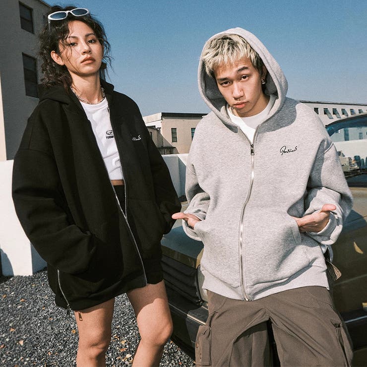 ユニセックス☆【春】ヘビーウェイトジップ パーカーフード付きジップアップ | 17kg | 詳細画像2 