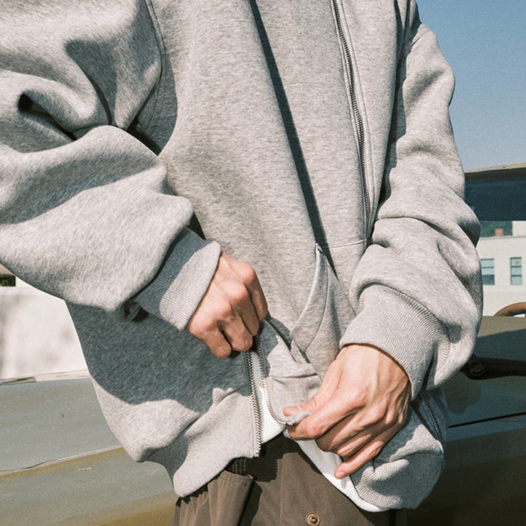 ユニセックス☆【春】ヘビーウェイトジップ パーカーフード付きジップアップ | 17kg | 詳細画像15 