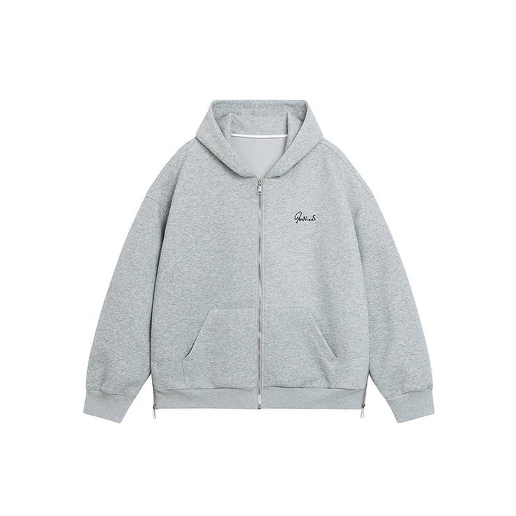 グレー | ユニセックス☆【春】ヘビーウェイトジップ パーカーフード付きジップアップ | 17kg