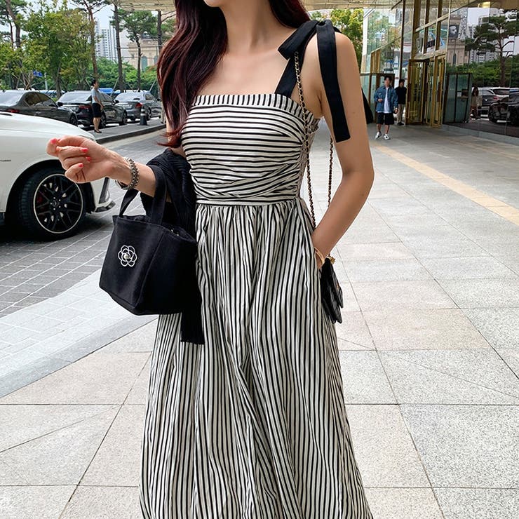 甘辛系ガールズ☆【春】リボンストライプワンピース | 17kg | 詳細画像1 