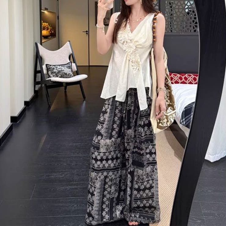 甘辛系ガールズ☆【春】立体フラワーVネックノースリーブトップス | 17kg | 詳細画像6 