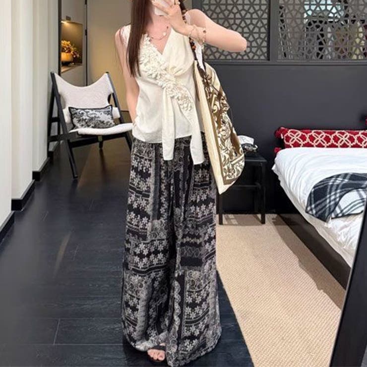 甘辛系ガールズ☆【春】立体フラワーVネックノースリーブトップス | 17kg | 詳細画像5 