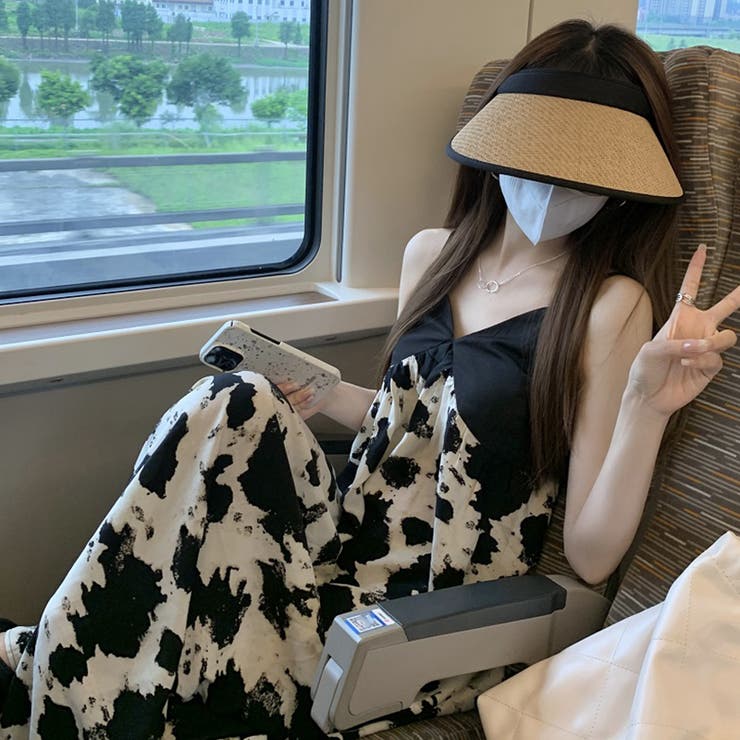 甘辛系ガールズ☆【春】ブラック小花柄 キャミソールワンピース | 17kg | 詳細画像2 