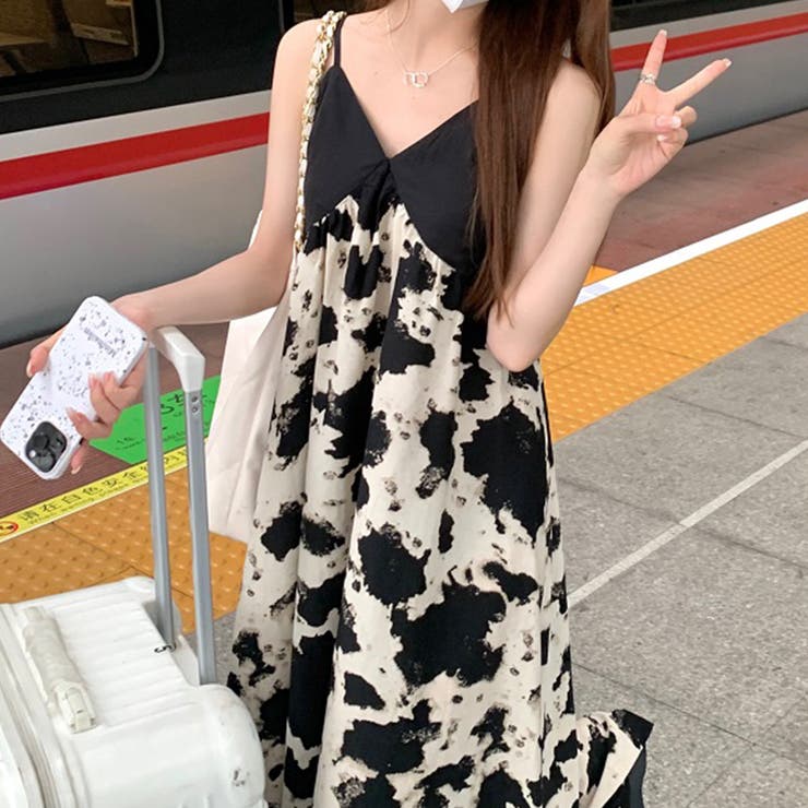 甘辛系ガールズ☆【春】ブラック小花柄 キャミソールワンピース | 17kg | 詳細画像8 