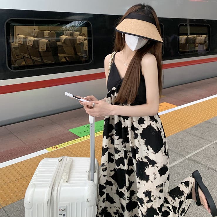 甘辛系ガールズ☆【春】ブラック小花柄 キャミソールワンピース | 17kg | 詳細画像6 