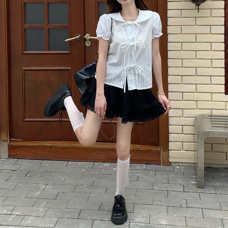 ゆるカワコーデ☆【春】ドールカラー リボン付き パフスリーブシャツ | 17kg | 詳細画像7 
