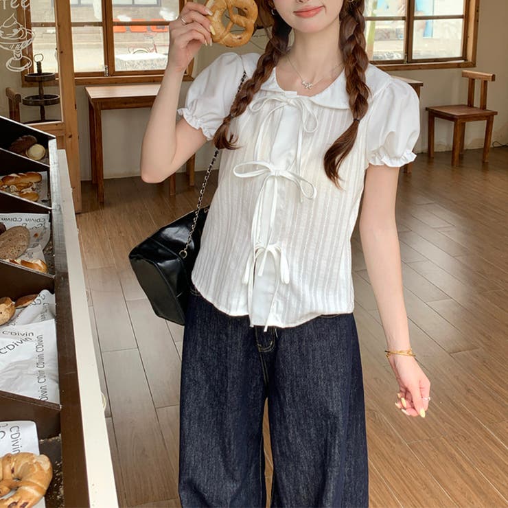 ゆるカワコーデ☆【春】ドールカラー リボン付き パフスリーブシャツ | 17kg | 詳細画像11 