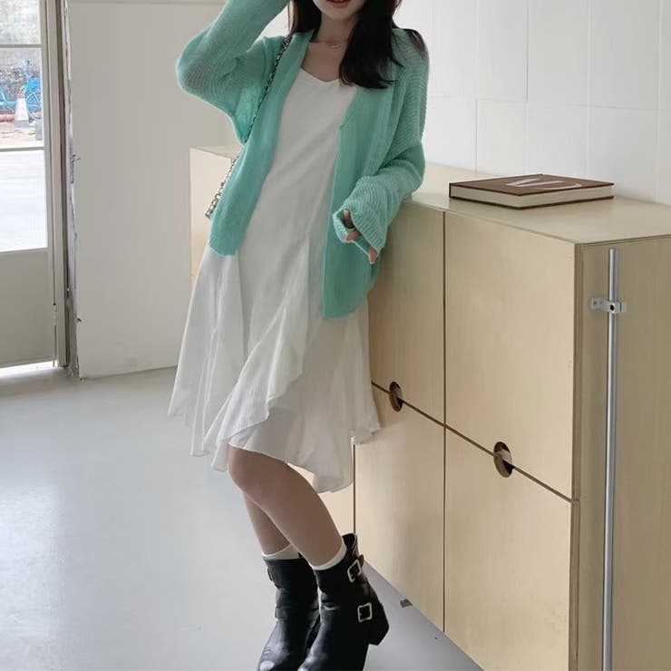 シンプルかつエレガントな【春】不規則レイヤード キャミソールワンピースロングワン… | 17kg | 詳細画像3 