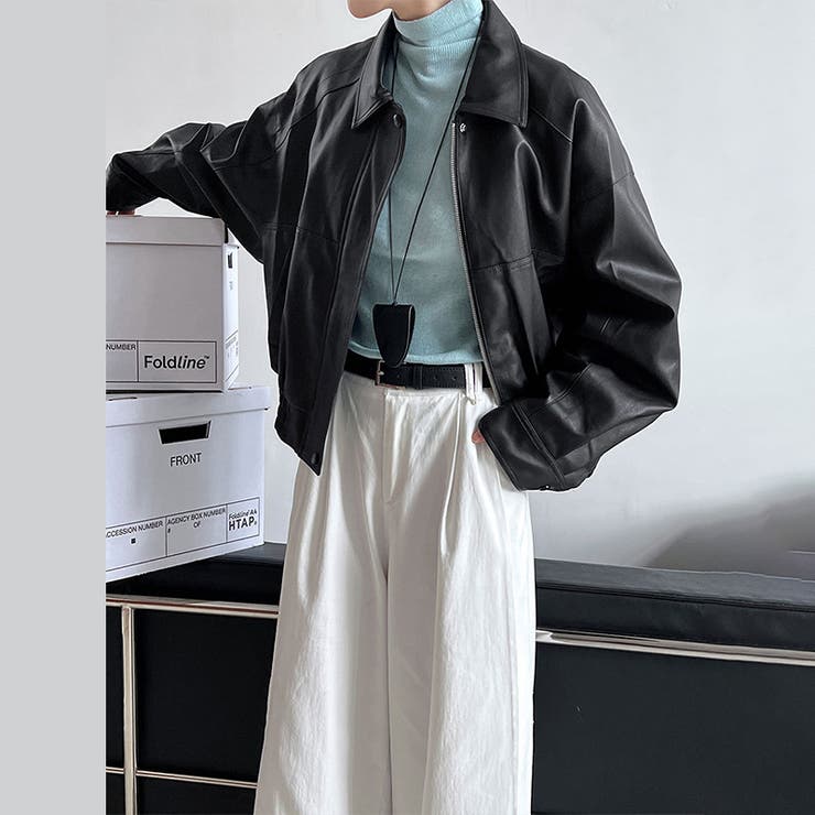シンプルかつエレガントな【春】PUレザージャケットショート丈 ライダースジャケッ… | 17kg | 詳細画像2 