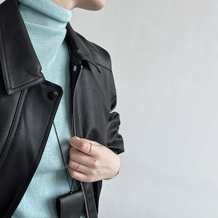 シンプルかつエレガントな【春】PUレザージャケットショート丈 ライダースジャケッ… | 17kg | 詳細画像4 