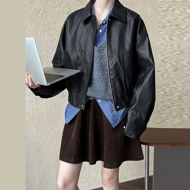 シンプルかつエレガントな【春】PUレザージャケットショート丈 ライダースジャケッ… | 17kg | 詳細画像9 