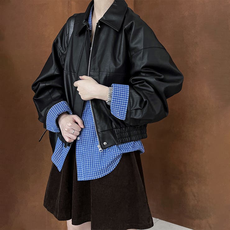 シンプルかつエレガントな【春】PUレザージャケットショート丈 ライダースジャケッ… | 17kg | 詳細画像14 