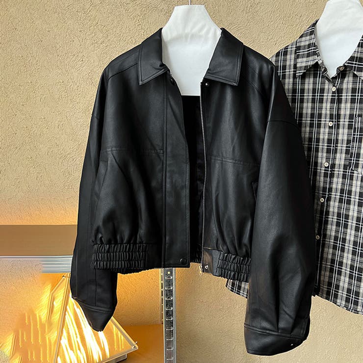 シンプルかつエレガントな【春】PUレザージャケットショート丈 ライダースジャケッ… | 17kg | 詳細画像18 