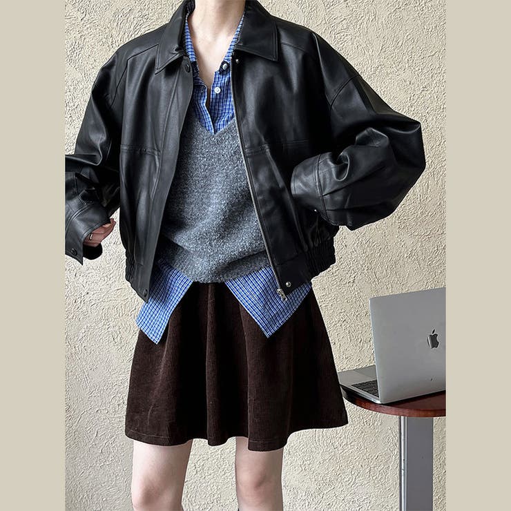 シンプルかつエレガントな【春】PUレザージャケットショート丈 ライダースジャケッ… | 17kg | 詳細画像7 