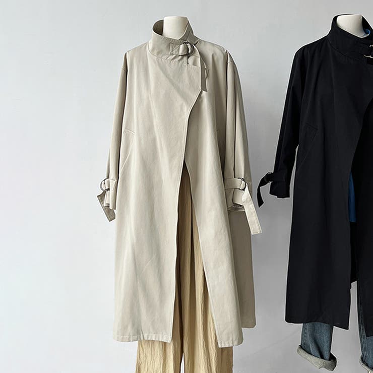 シンプルかつエレガントな【春】ミニマルミドル丈 膝下 トレンチコート | 17kg | 詳細画像11 