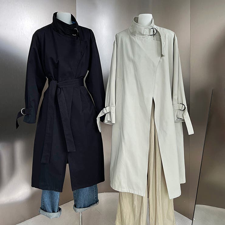 シンプルかつエレガントな【春】ミニマルミドル丈 膝下 トレンチコート | 17kg | 詳細画像13 