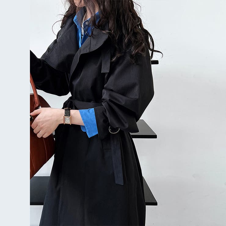 シンプルかつエレガントな【春】ミニマルミドル丈 膝下 トレンチコート | 17kg | 詳細画像4 