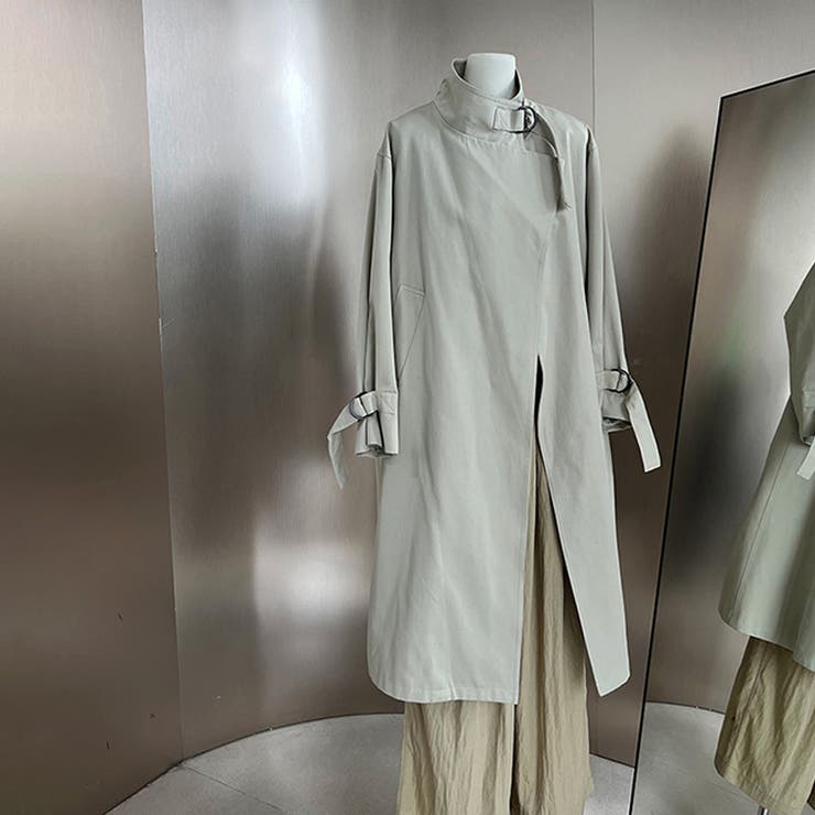 シンプルかつエレガントな【春】ミニマルミドル丈 膝下 トレンチコート | 17kg | 詳細画像19 