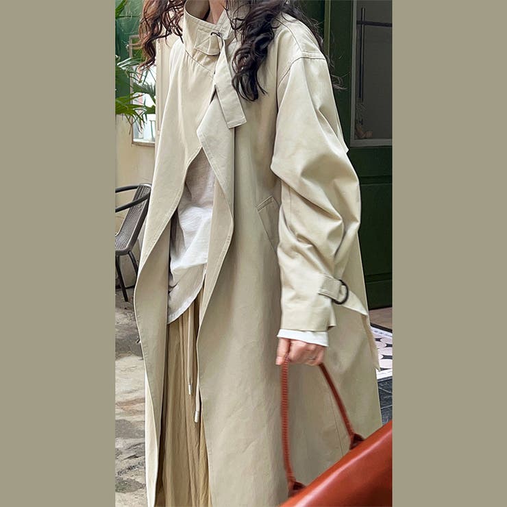 シンプルかつエレガントな【春】ミニマルミドル丈 膝下 トレンチコート | 17kg | 詳細画像26 