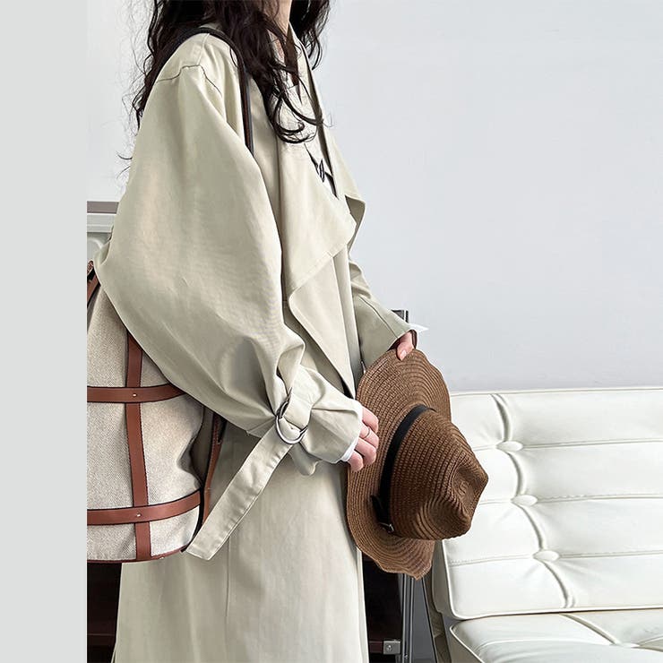 シンプルかつエレガントな【春】ミニマルミドル丈 膝下 トレンチコート | 17kg | 詳細画像40 