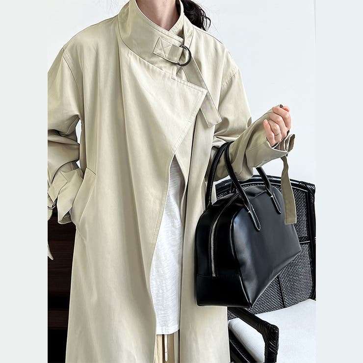 シンプルかつエレガントな【春】ミニマルミドル丈 膝下 トレンチコート | 17kg | 詳細画像41 