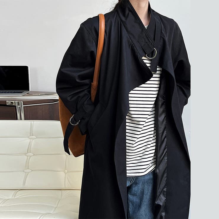 シンプルかつエレガントな【春】ミニマルミドル丈 膝下 トレンチコート | 17kg | 詳細画像44 